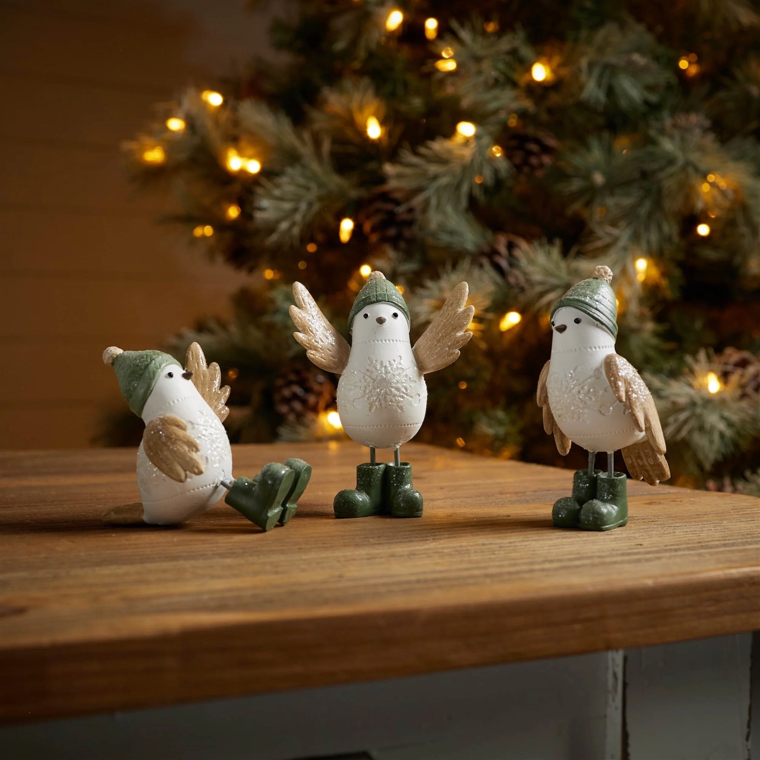 Winter Bird with Snowboots Figurine (Set of 6) - Image 2