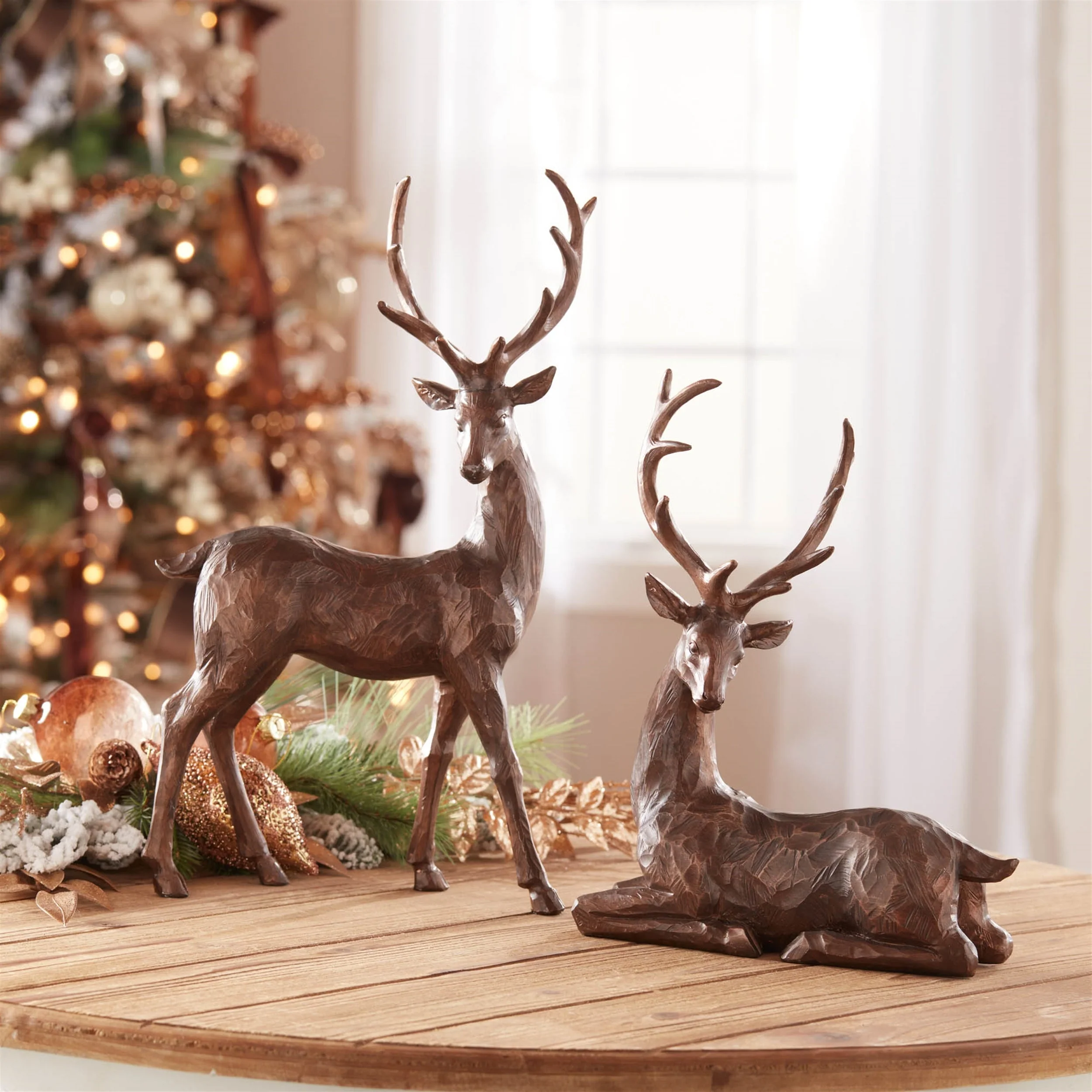 Winter deer figurine (set of 2) - Image 2