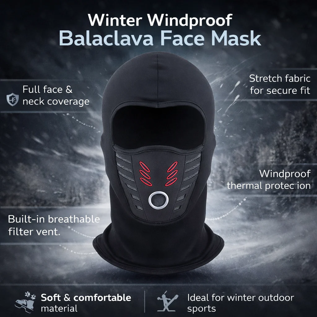 Winter Face Mask Windproof Full Coverage Thermal Balaclava - Image 3