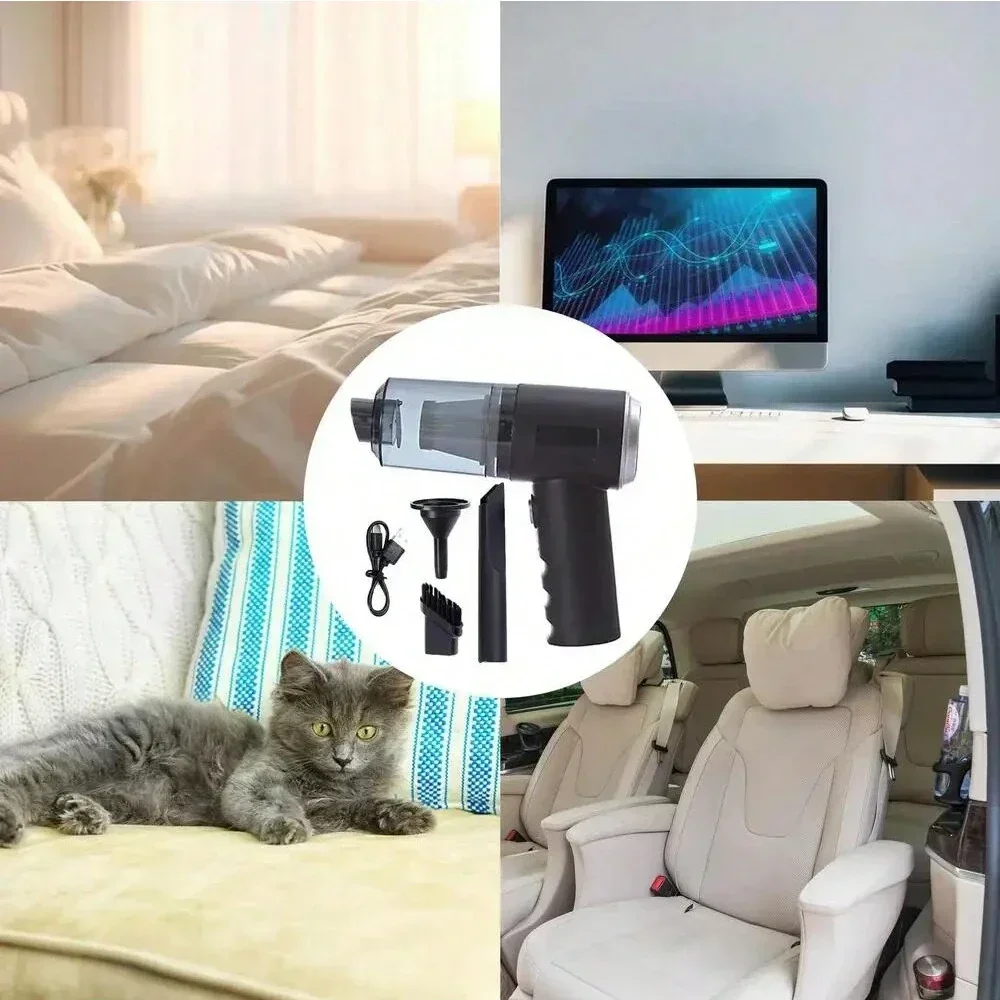Wireless 120W High Power Vacuum Cleaner Dual Use Home Car Handheld Portable Black - Image 6