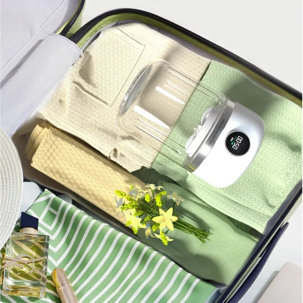 Wireless 1L Mini Portable Washing Machine for Socks Underwear Dehydration Laundry - Image 3