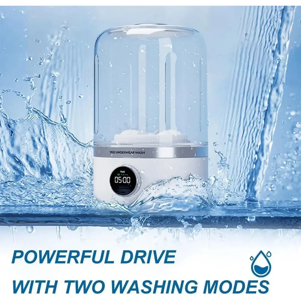 Wireless 1L Mini Portable Washing Machine for Socks Underwear Dehydration Laundry - Image 4