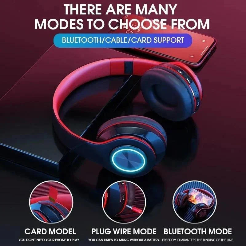 Wireless Bluetooth 5.0 Foldable Headphones On-Ear Stereo Sound Gaming Headset - Image 2