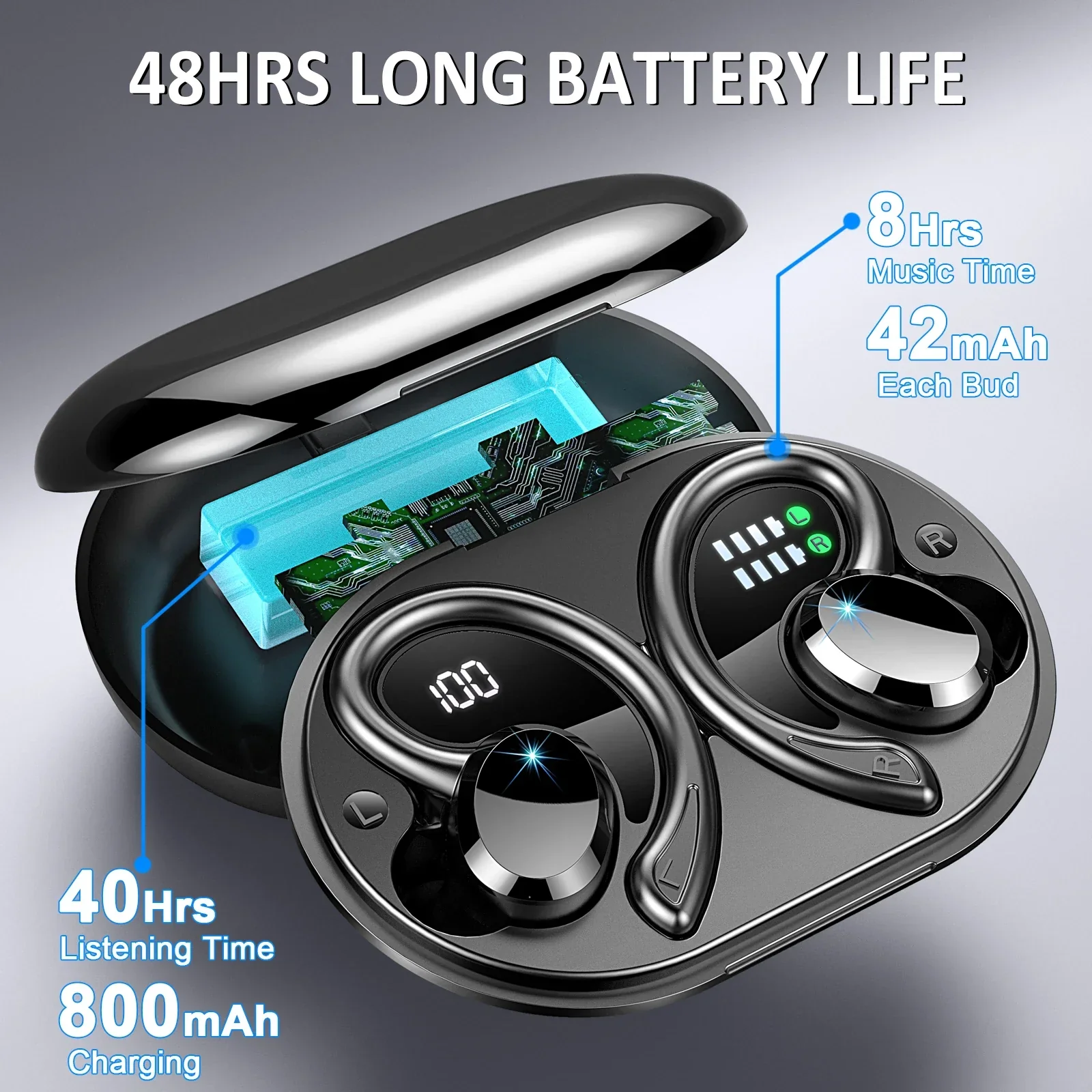 Wireless Bluetooth 5.3 Earbuds Stereo Bass In-Ear Noise Cancelling IP7 Waterproof - Image 3