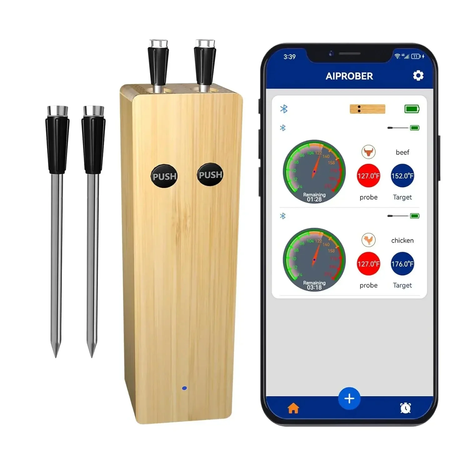 Wireless Bluetooth Meat Thermometer Digital BBQ Grill Oven Steak Cooking - Image 2