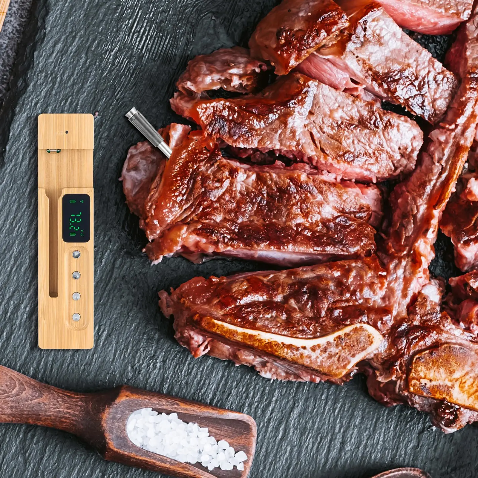 Wireless Bluetooth Meat Thermometer Digital BBQ Grill Oven Steak Cooking - Image 4