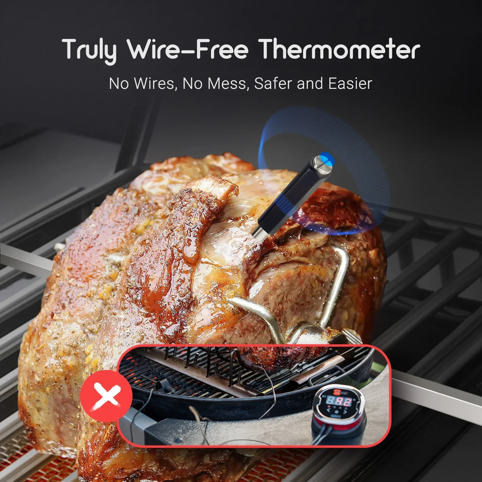 Wireless Bluetooth Meat Thermometer Smart Digital BBQ Grill Oven Smoker - Image 2