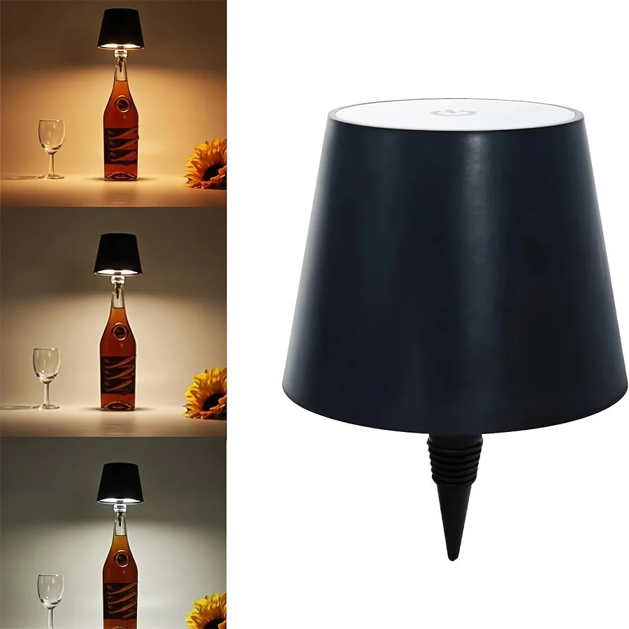 Wireless Bottle Lamp – Rechargeable 3-Color Dimmable Touch LED Light for Bars - Image 6