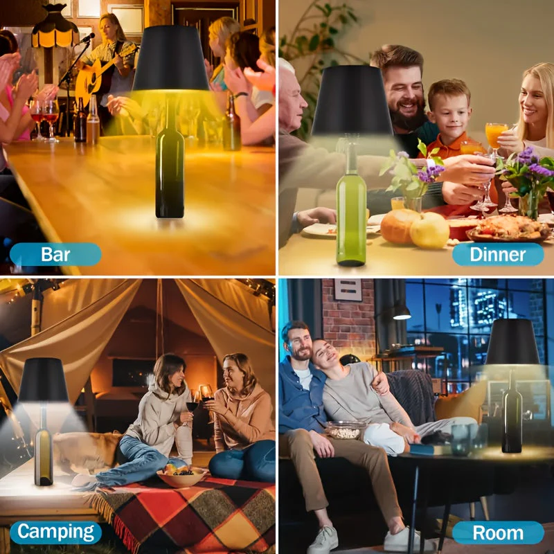 Wireless Bottle Lamp – Rechargeable 3-Color Dimmable Touch LED Light for Bars - Image 9