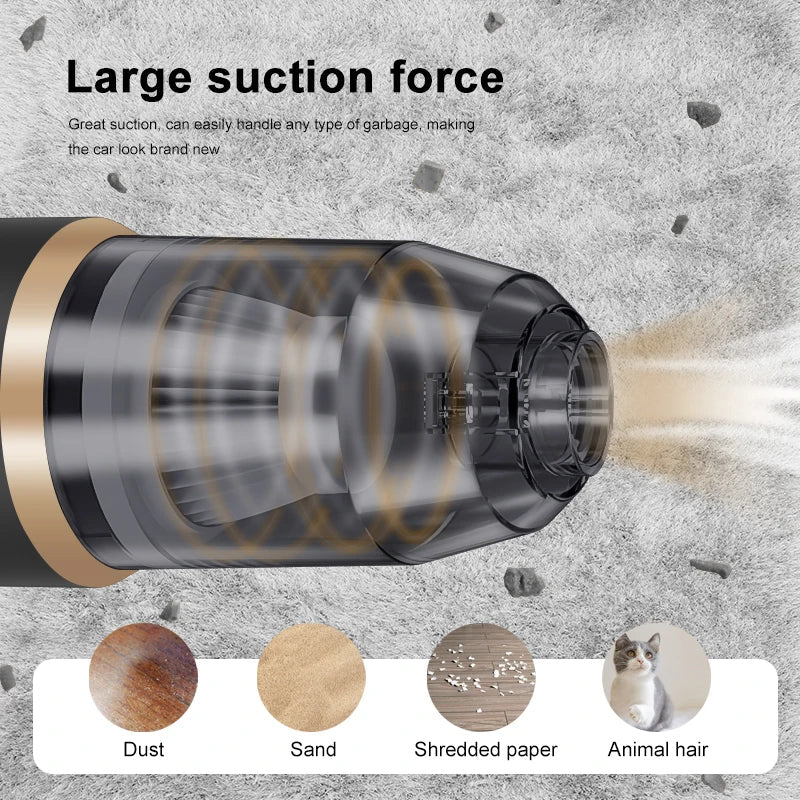Wireless Car Vacuum Cleaner High Power Portable for Bedroom Carpet Home - Image 2