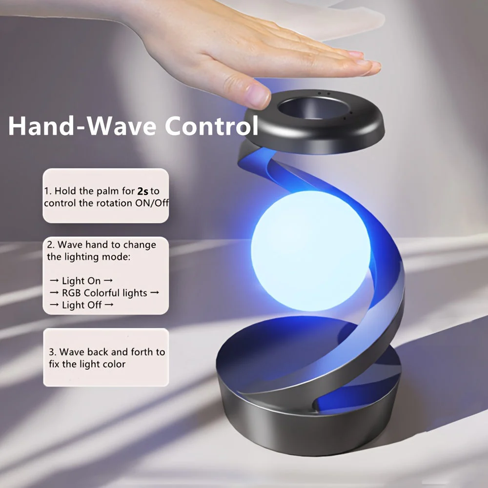 Wireless Charging RGB Lamp – Floating LED Desk Light for Bedside & Home Decor - Image 3