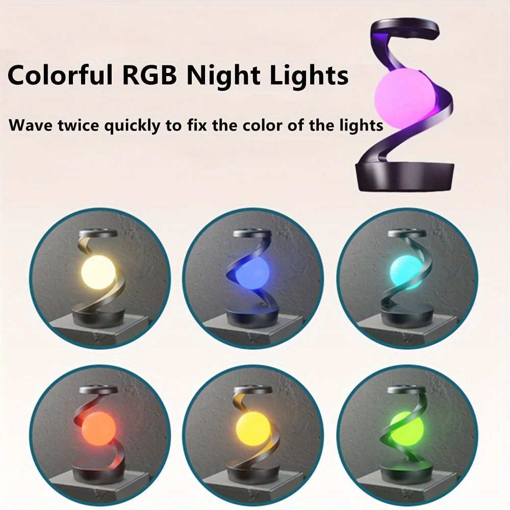 Wireless Charging RGB Lamp – Floating LED Desk Light for Bedside & Home Decor - Image 6
