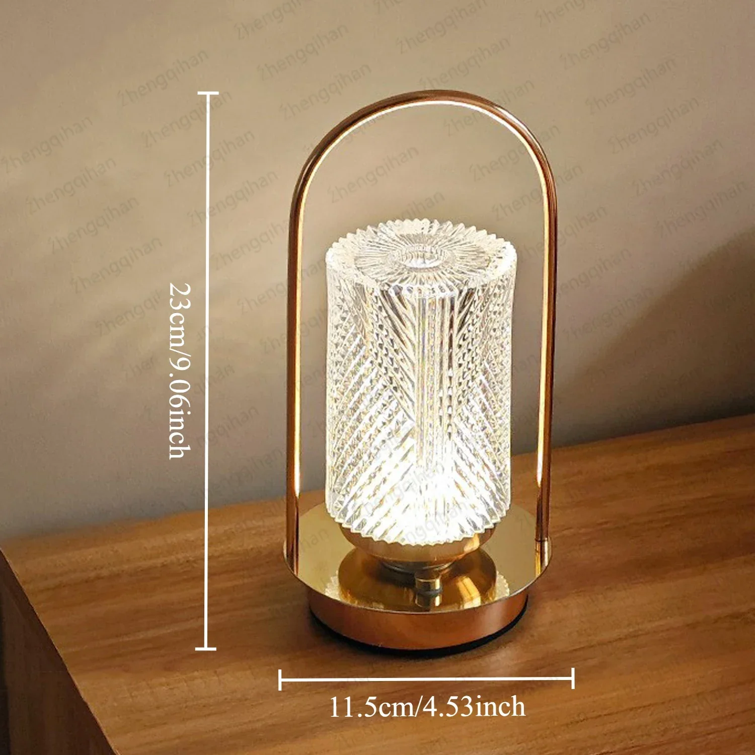 Wireless Crystal LED Table Lamp – Rechargeable Touch Night Light for Bedroom Bar - Image 3