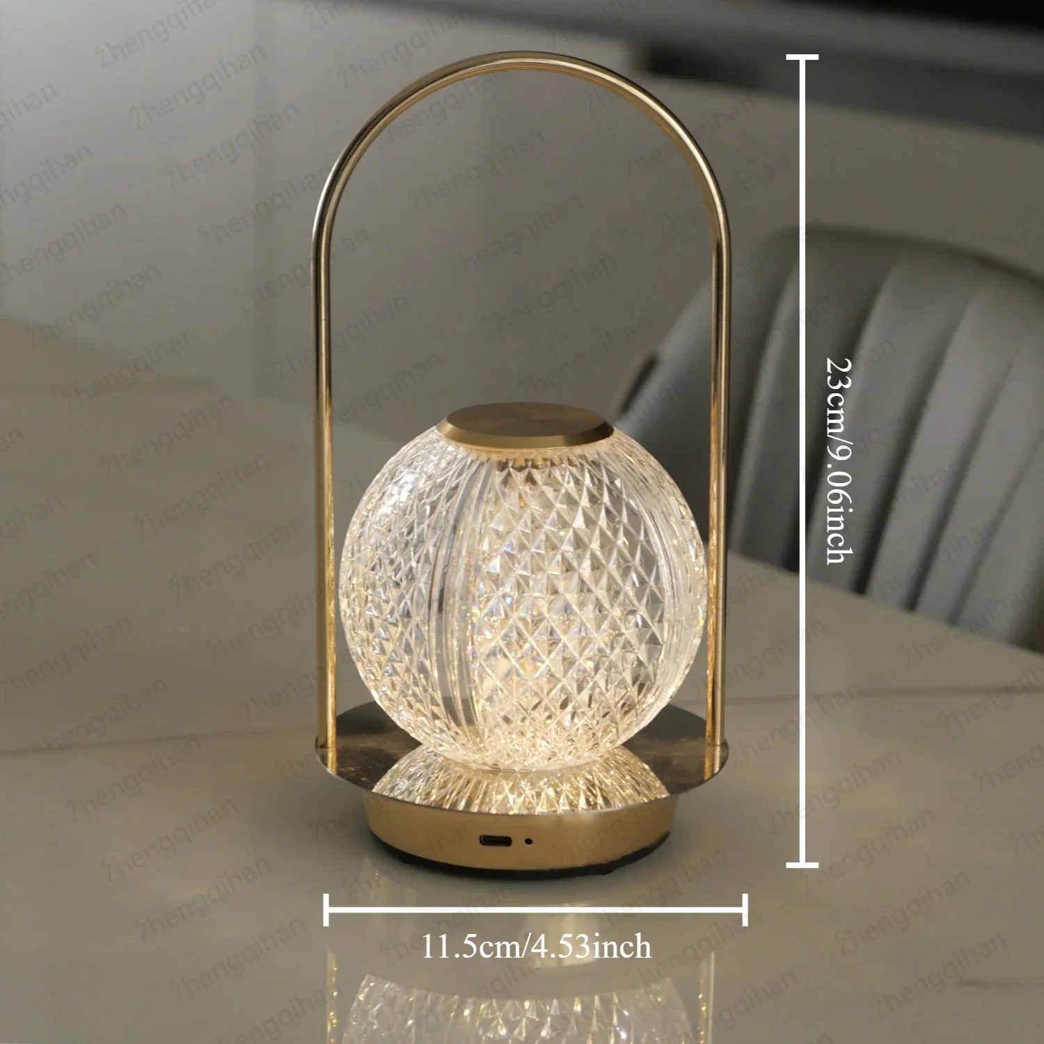 Wireless Crystal LED Table Lamp – Rechargeable Touch Night Light for Bedroom Bar - Image 5
