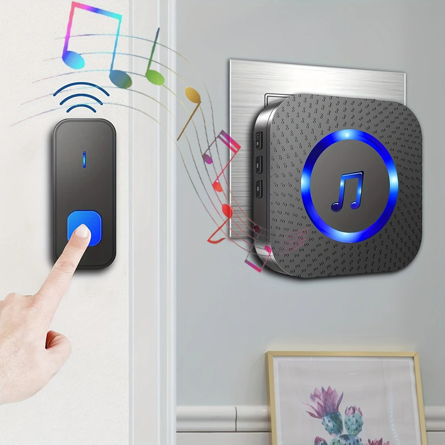 Wireless Doorbell System with 2 Transmitters & 2 Plug-in Receivers, 1000ft Range - Image 11