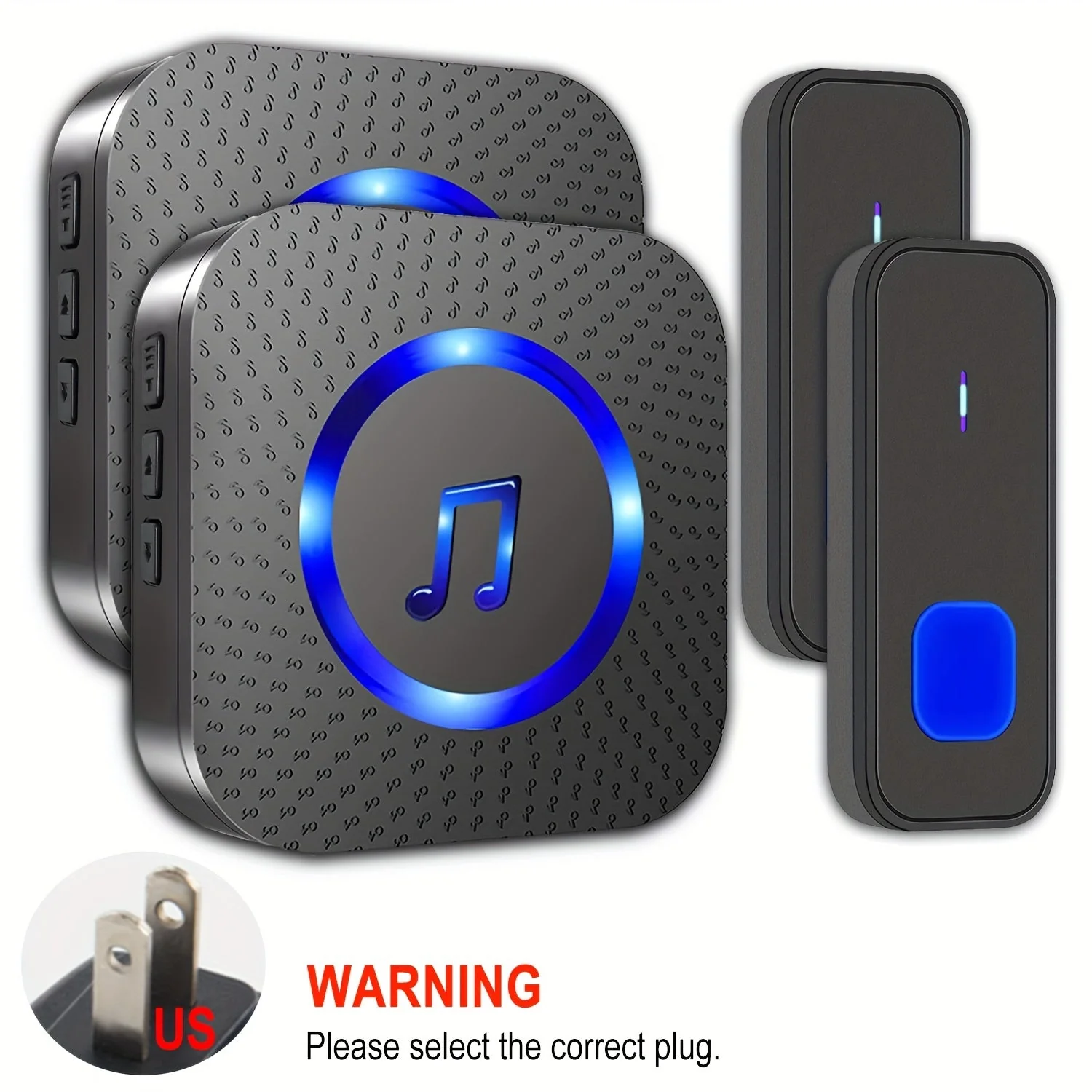 Wireless Doorbell System with 2 Transmitters & 2 Plug-in Receivers, 1000ft Range - Image 13