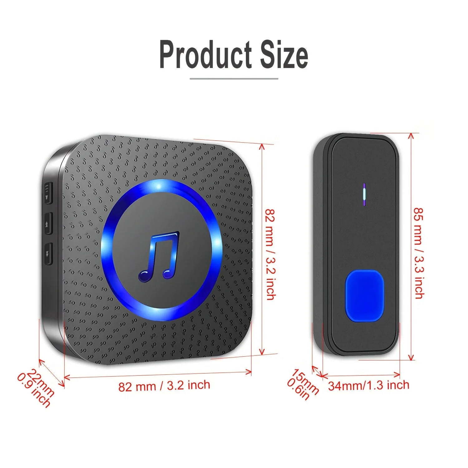 Wireless Doorbell System with 2 Transmitters & 2 Plug-in Receivers, 1000ft Range - Image 2