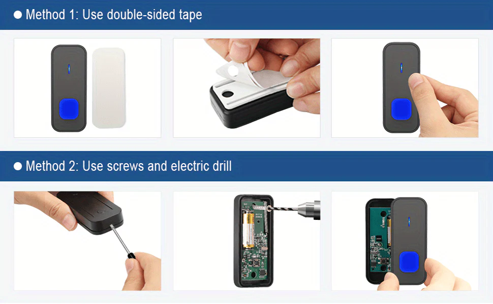 Wireless Doorbell System with 2 Transmitters & 2 Plug-in Receivers, 1000ft Range - Image 9