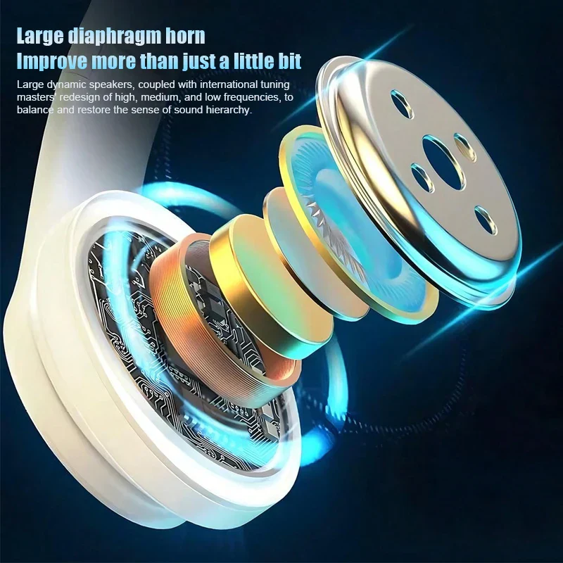 Wireless Gaming Headset Foldable Lightweight Headphones with Mic 3.5mm Audio - Image 3