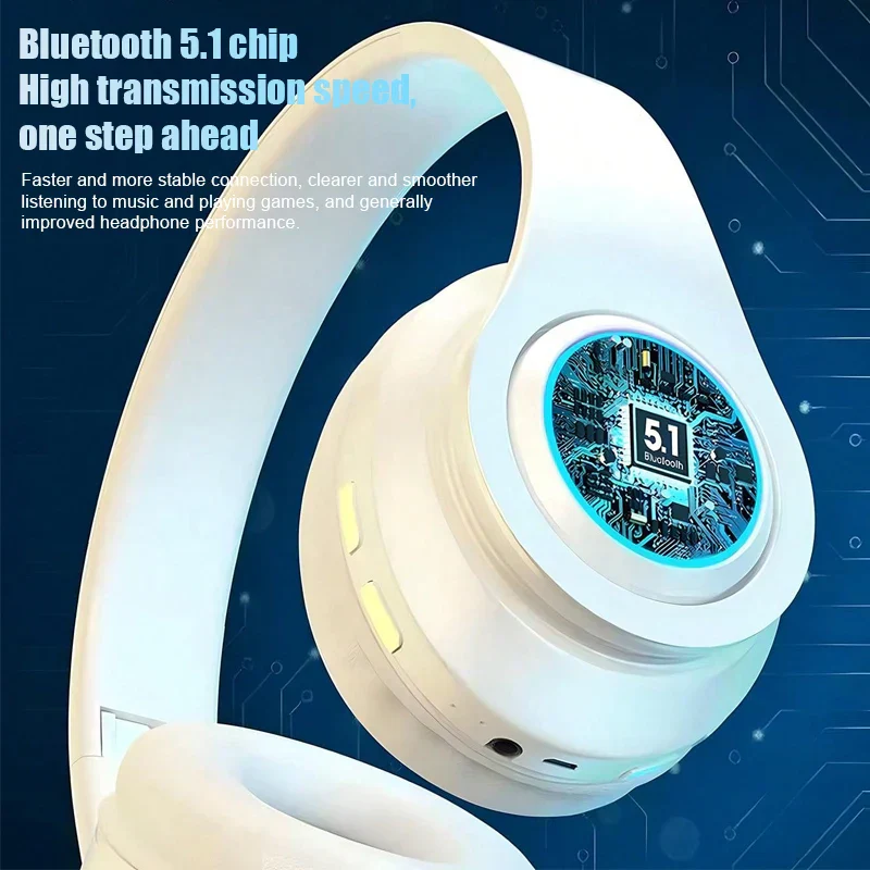Wireless Gaming Headset Foldable Lightweight Headphones with Mic 3.5mm Audio - Image 5