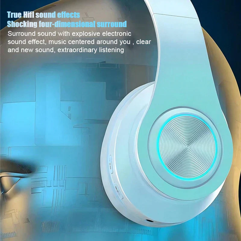 Wireless Gaming Headset Foldable Lightweight Headphones with Mic 3.5mm Audio - Image 7
