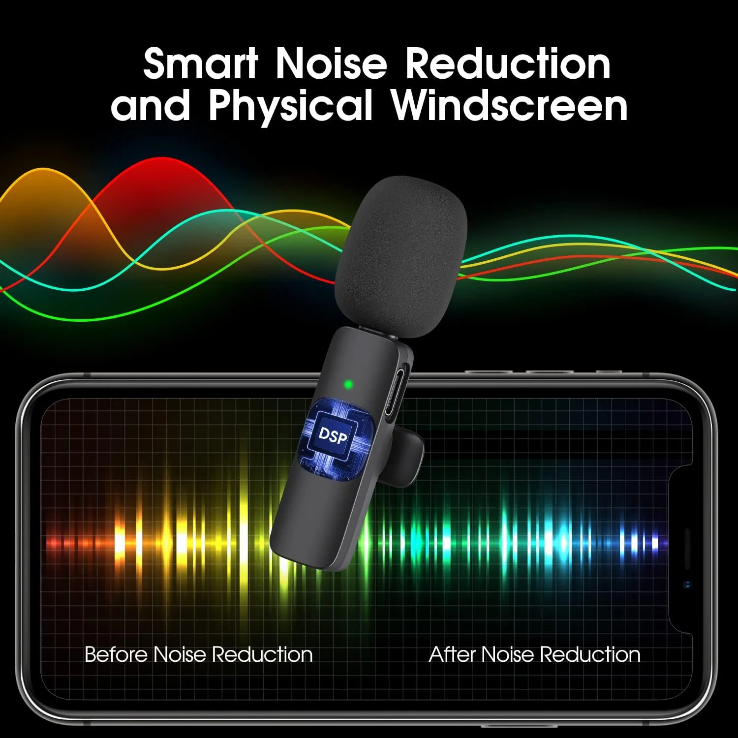 Wireless Lavalier Microphone for iPhone iPad Dual Clip On Mic 2 Pack Lightning - Image 3