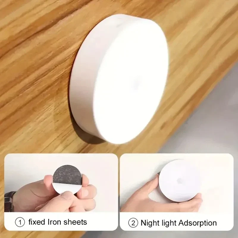 Wireless LED Button Night Light – Motion Sensor Lamp for Bedroom, Closet, Stairs - Image 2
