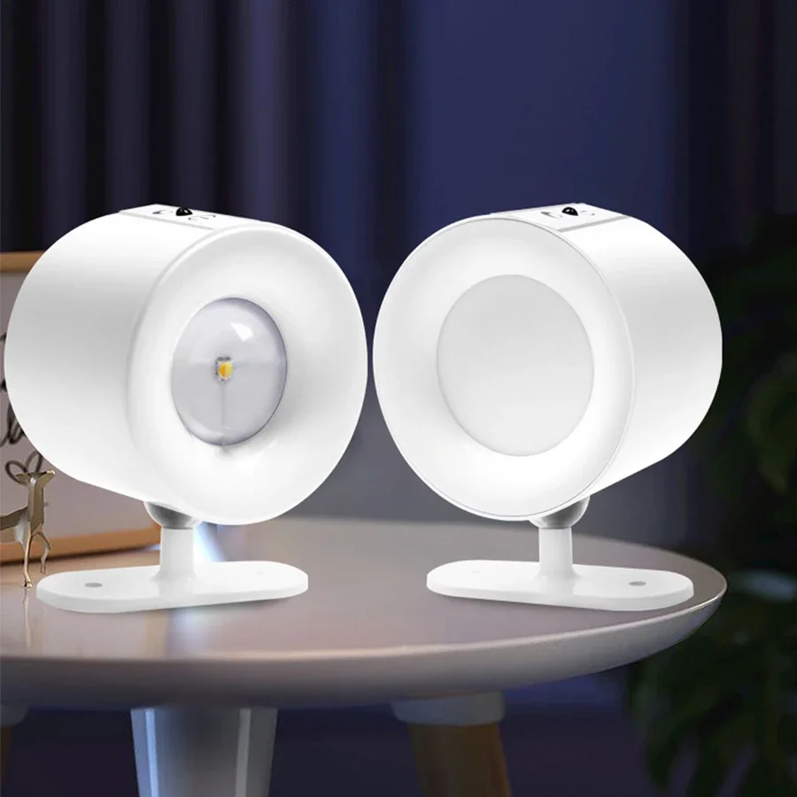 Wireless LED Wall Sconce Light 360° Rotatable Touch Control 3 Color Bedroom Lamp - Image 4