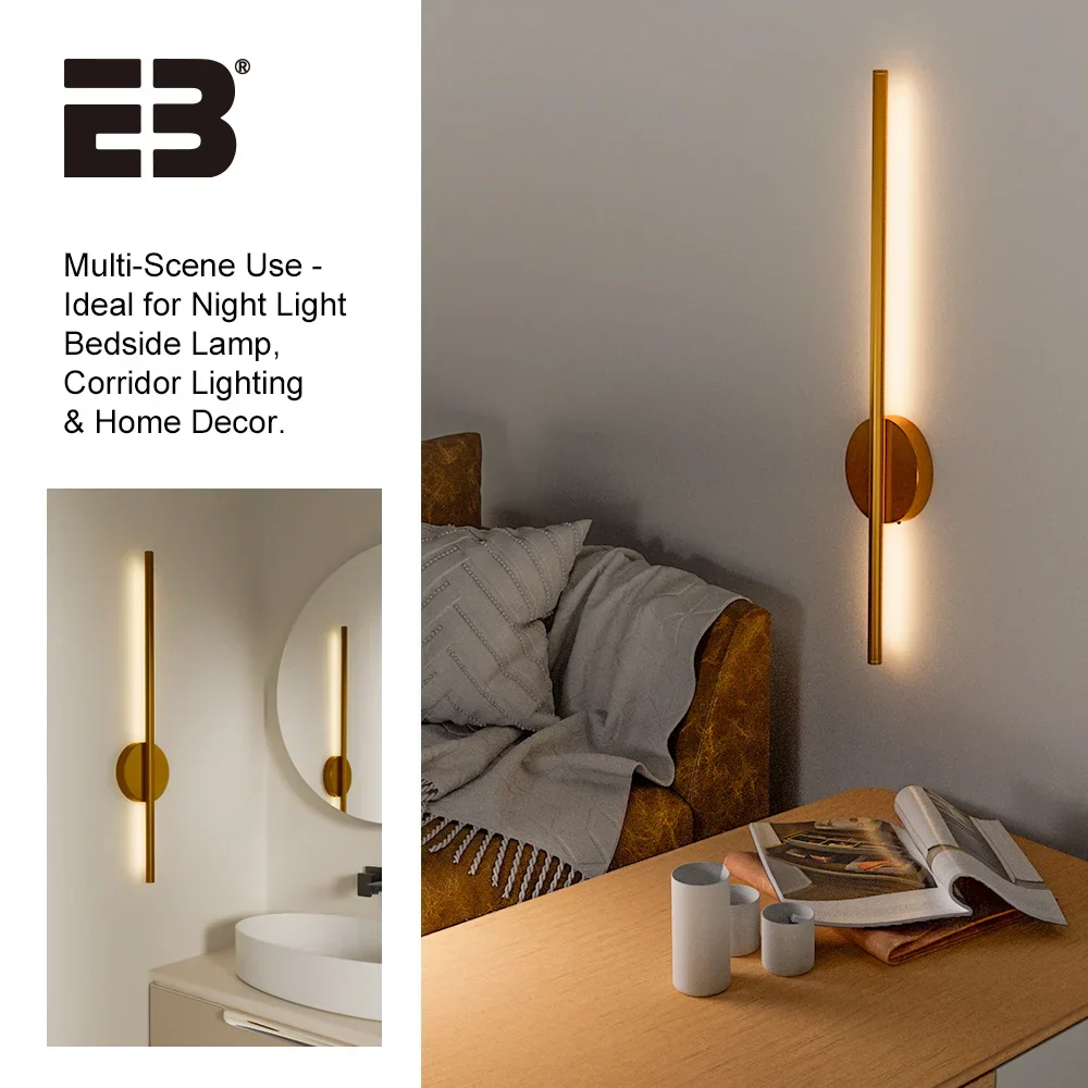 Wireless LED Wall Sconces 2 Pack USB Rechargeable Battery Gold Indoor Light - Image 4