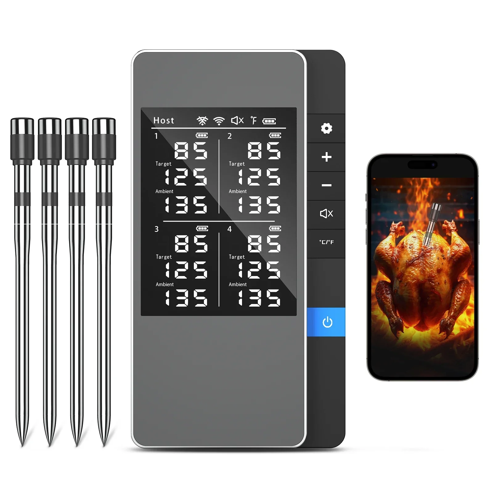 Wireless Meat Thermometer Multi Sensor Digital BBQ Grill Oven Long Range - Image 8