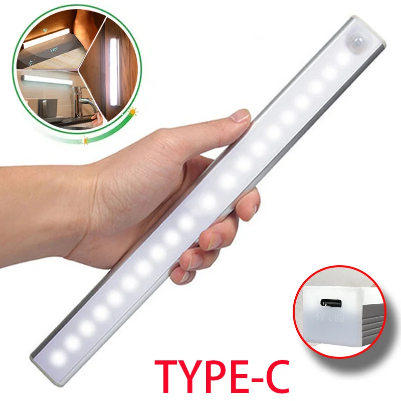 Wireless Motion Sensor LED Night Light – Rechargeable Type-C Cabinet & Stair Lamp - Image 2