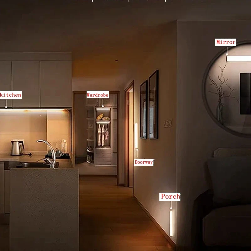 Wireless Motion Sensor LED Night Light – Rechargeable Type-C Cabinet & Stair Lamp - Image 3