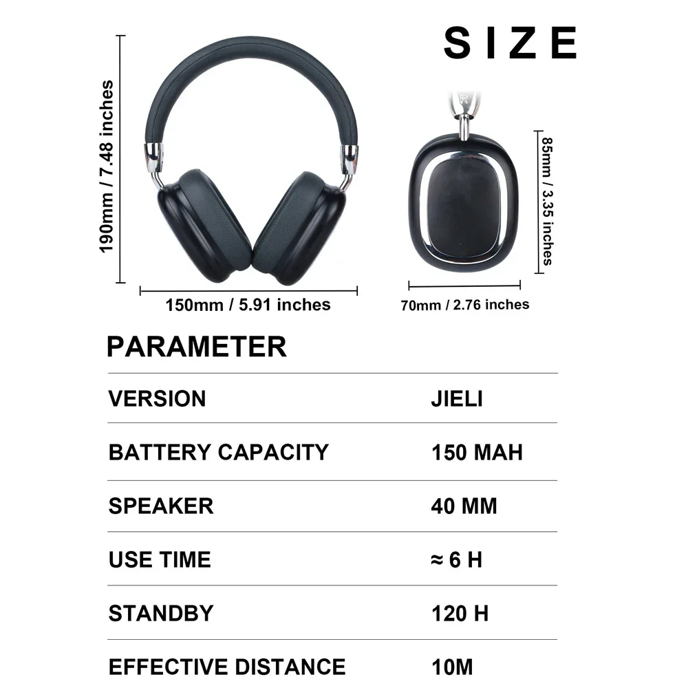 Wireless Noise Cancelling Headphones 40H USB-C Lossless Audio Travel Sports - Image 6