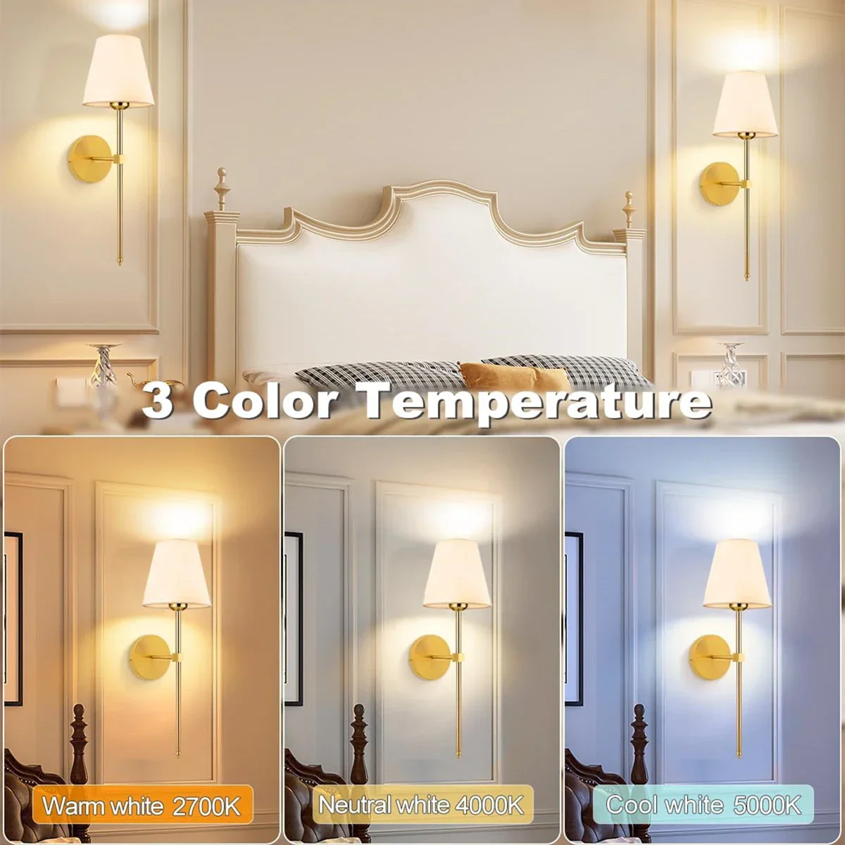 Wireless Rechargeable Wall Lamp Dimmable LED Battery Light with Remote Control - Image 3