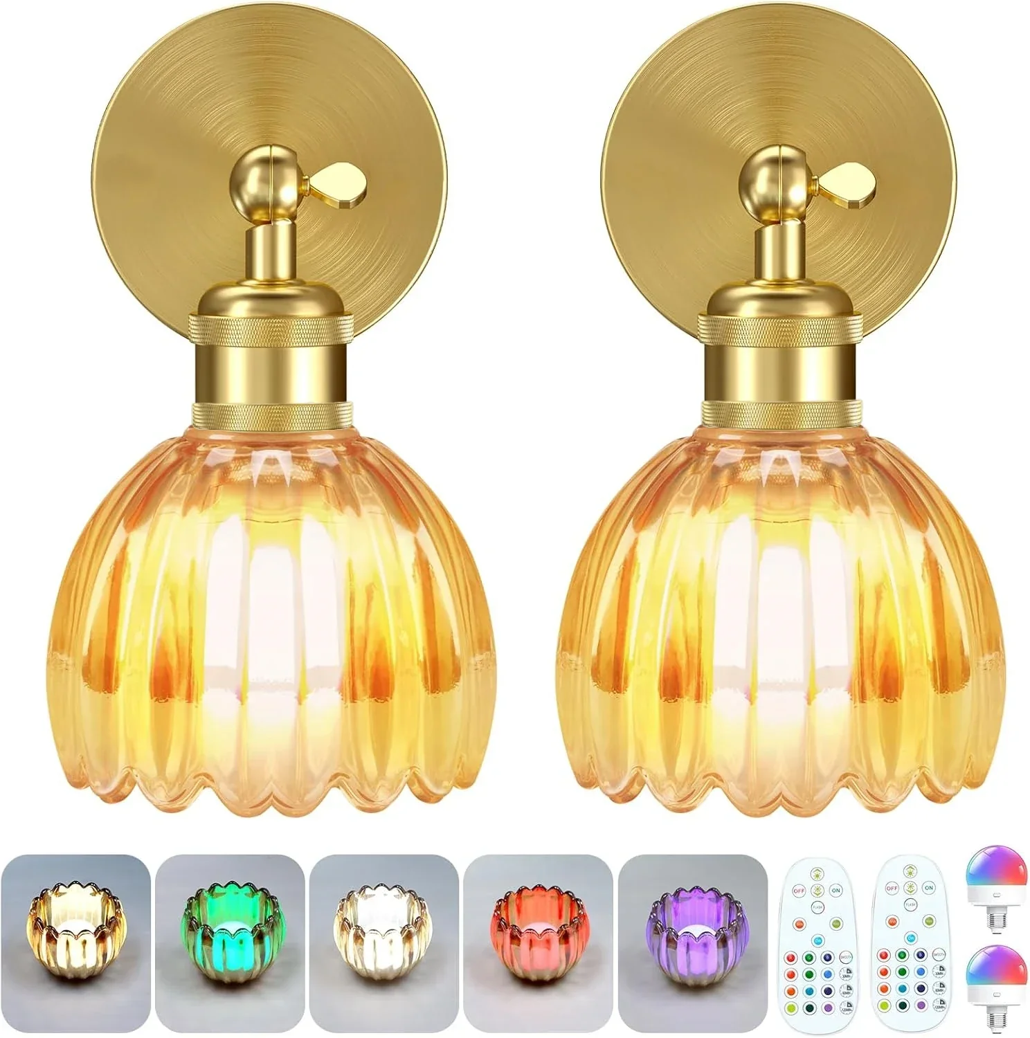 Wireless Rechargeable Wall Light Remote Control Dimmable RGB LED Lamp 15 Color - Image 8