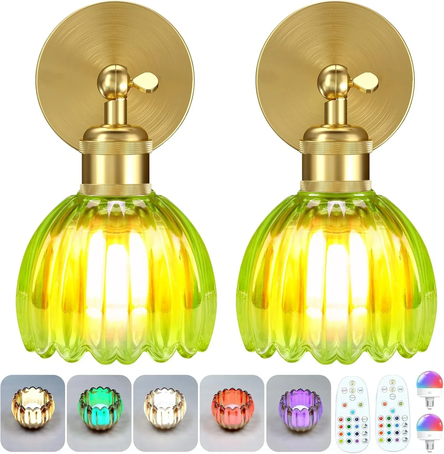 Wireless Rechargeable Wall Light Remote Control Dimmable RGB LED Lamp 15 Color - Image 9