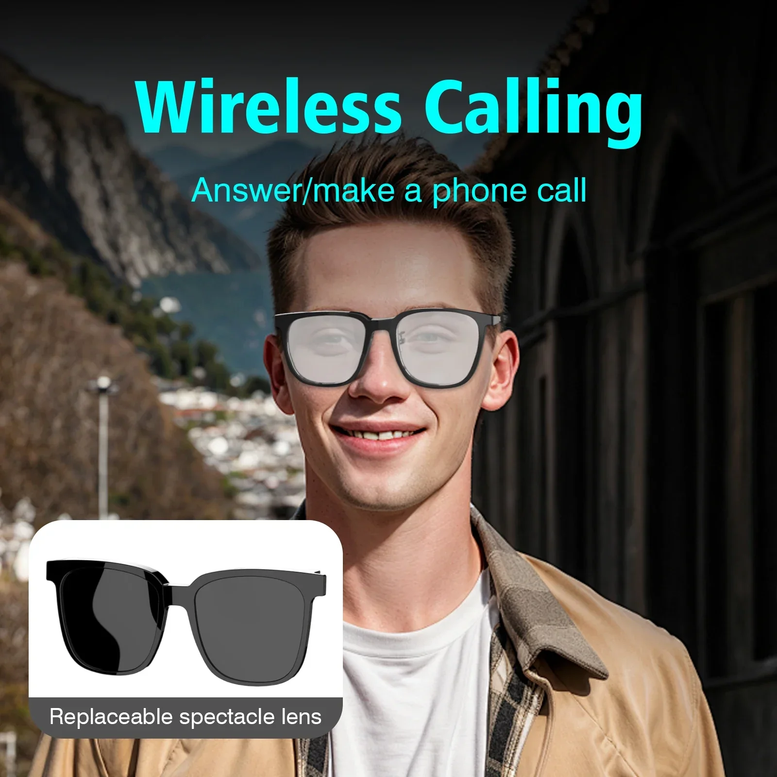Wireless Smart Glasses with Bluetooth Music & Calling for Android iOS Tech - Image 3