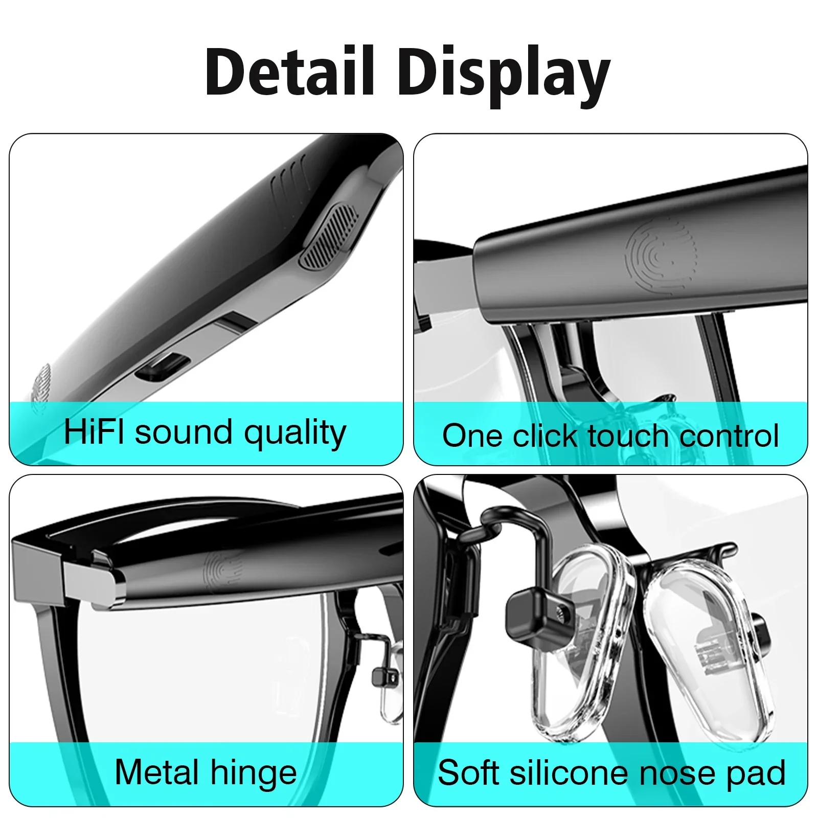 Wireless Smart Glasses with Bluetooth Music & Calling for Android iOS Tech - Image 6