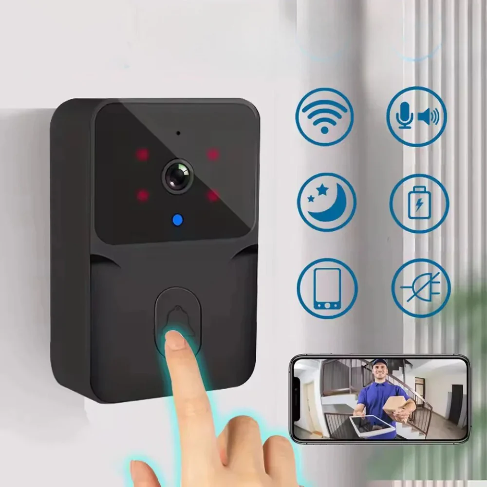 Wireless Smart Video Doorbell WiFi Security Camera Night Vision 2 Way Audio