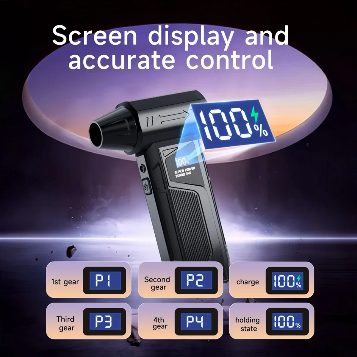 Wireless Turbo Air Blower 2025 – Brushless Jet Fan with LED Display for Car Cleaning - Image 5