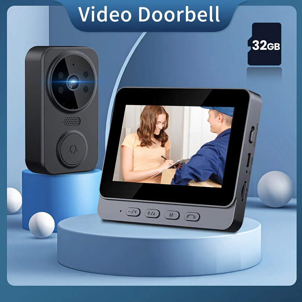Wireless Video Doorbell with 4.3 Screen, HD Camera, Two-Way Audio & Night Vision - Image 13