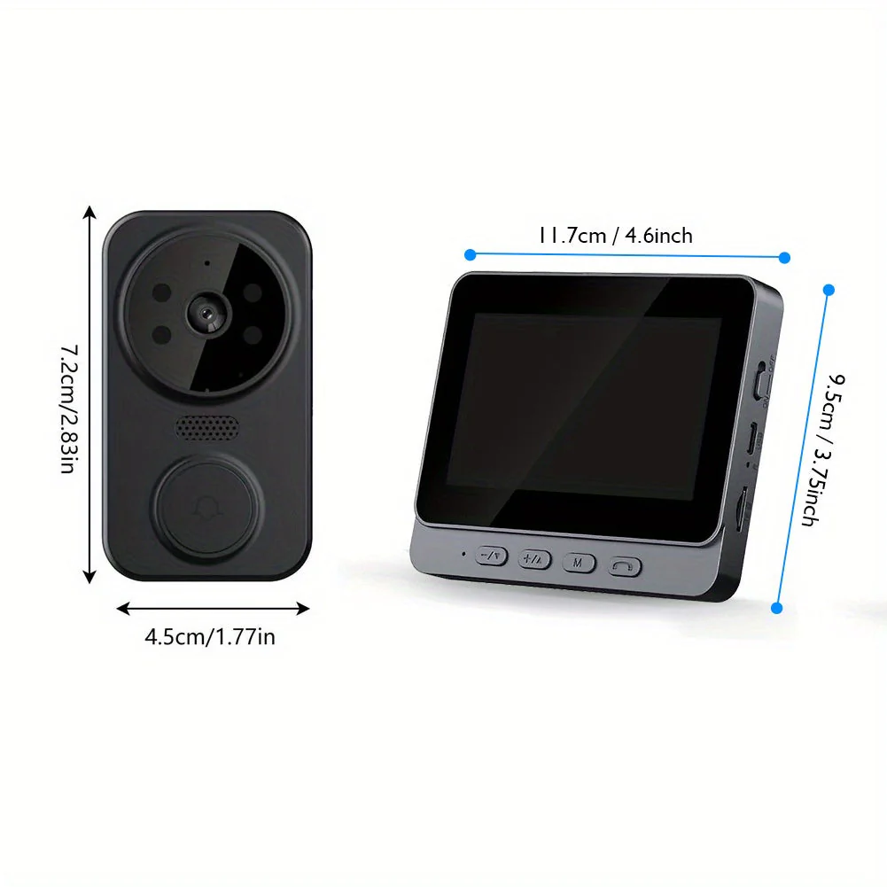 Wireless Video Doorbell with 4.3 Screen, HD Camera, Two-Way Audio & Night Vision - Image 3