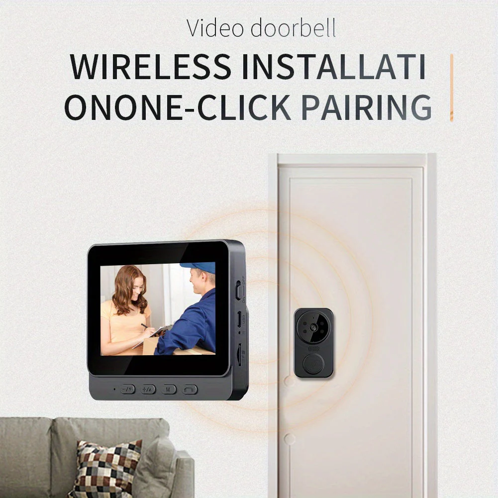 Wireless Video Doorbell with 4.3 Screen, HD Camera, Two-Way Audio & Night Vision - Image 6