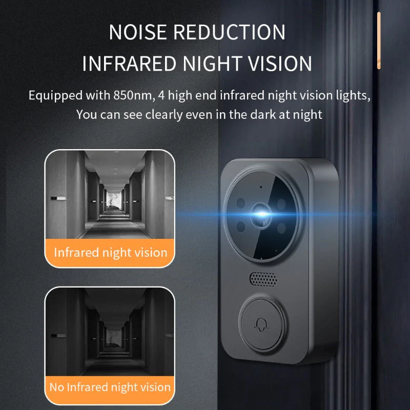 Wireless Video Doorbell with 4.3 Screen, HD Camera, Two-Way Audio & Night Vision - Image 8