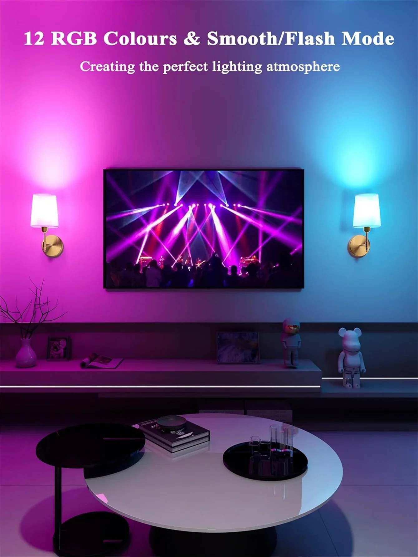 Wireless Wall Lamp – Rechargeable RGB Battery Light with Remote for Bedroom Decor - Image 4