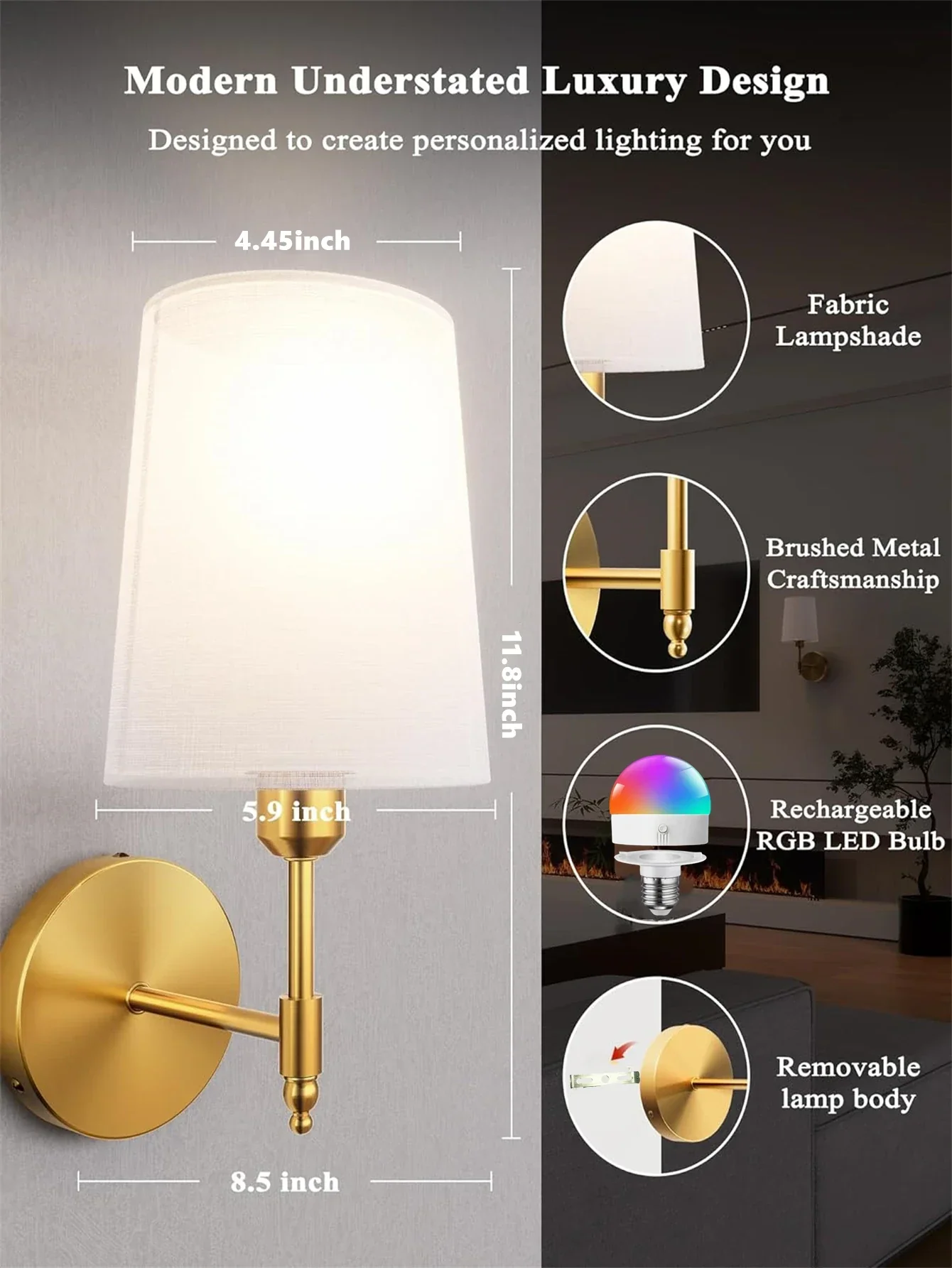 Wireless Wall Lamp – Rechargeable RGB Battery Light with Remote for Bedroom Decor - Image 5