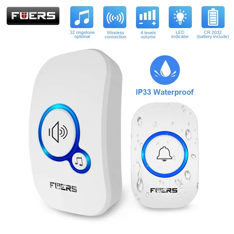 Wireless Waterproof Doorbell Welcome Chime 32 Songs Battery Operated - Image 3