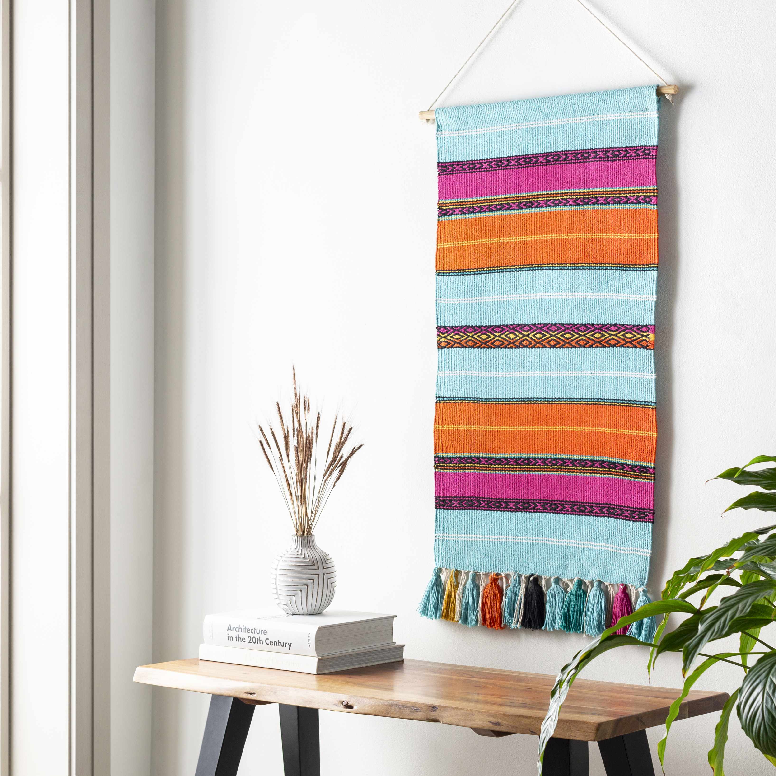 Wiri Multicolor Striped Tassel Wall Hanging - Image 2