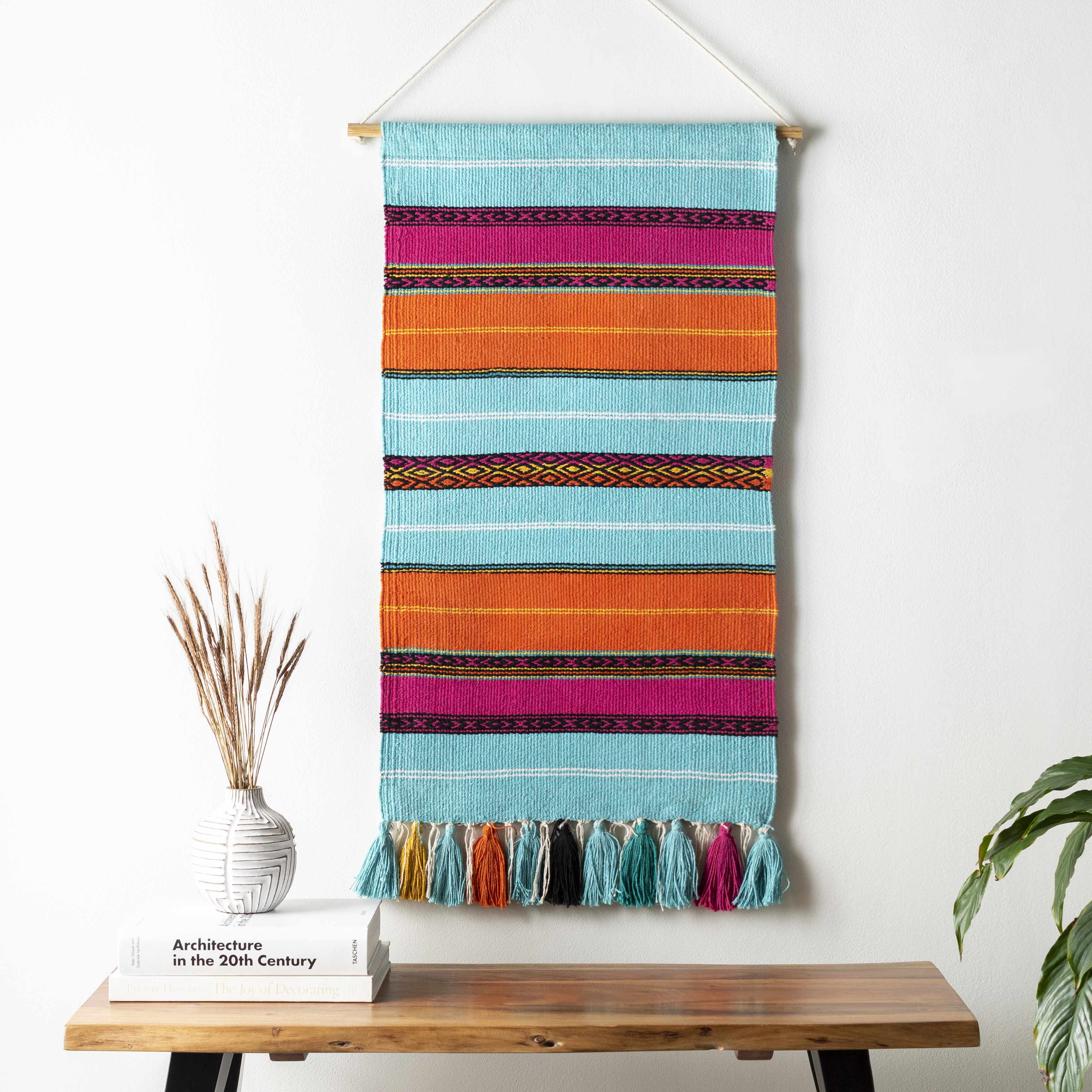 Wiri Multicolor Striped Tassel Wall Hanging - Image 3