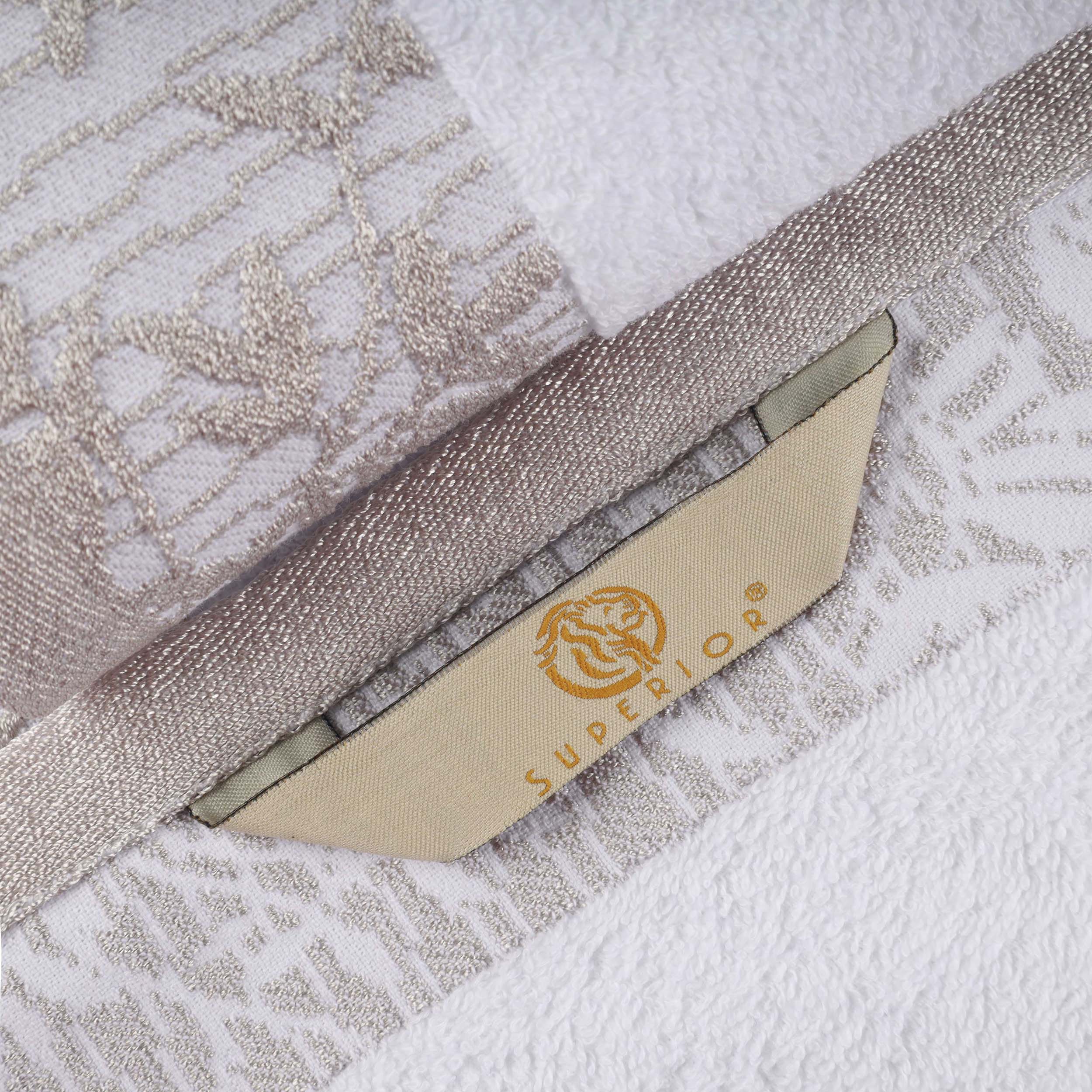 Cotton Floral Jacquard Border Bath Towel Set of 4 - Wisteria - Image 22